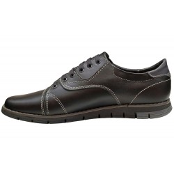 Pantofi barbati, casual din piele naturala, Negru, GKR67N