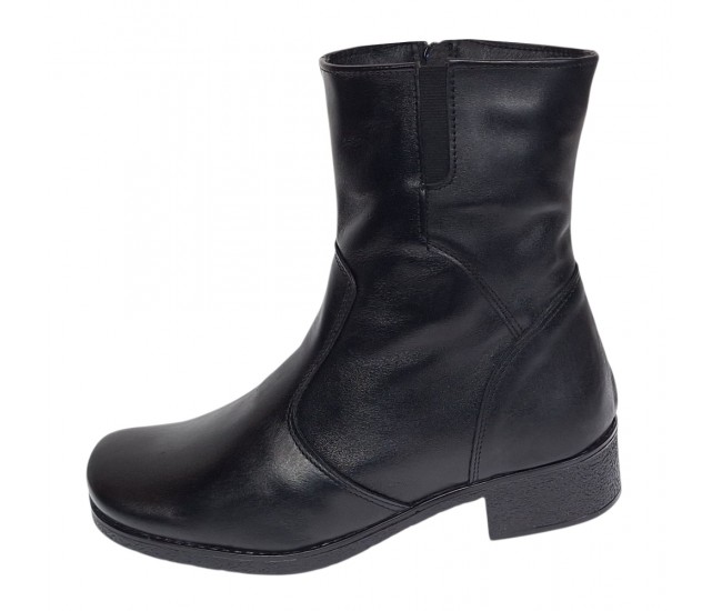 Ghete dama casual imblanite din piele naturala cu fermoar GKR6N