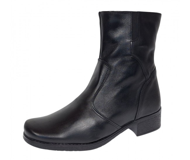 Ghete dama casual imblanite din piele naturala cu fermoar GKR6N