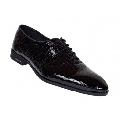 Pantofi eleganti pentru barbati, piele naturala croco Negru GKR70N