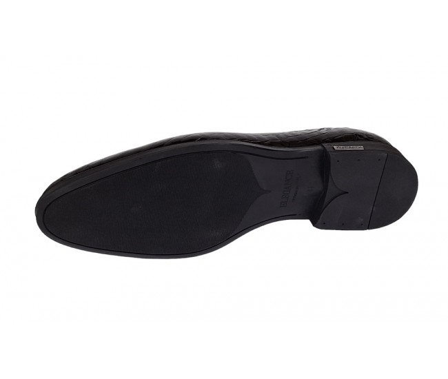 Pantofi eleganti pentru barbati, piele naturala croco Negru GKR70N
