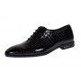 Pantofi barbati eleganti, negri din piele naturala croco lac GKR70N