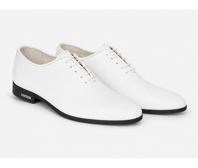 Pantofi albi eleganti barbati piele naturala GKR71A