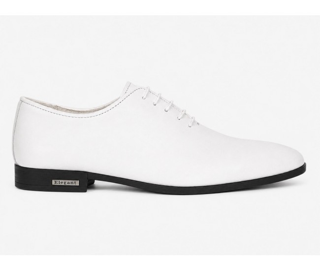 Pantofi albi eleganti barbati piele naturala GKR71A