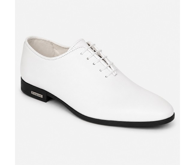 Pantofi albi eleganti barbati piele naturala GKR71A