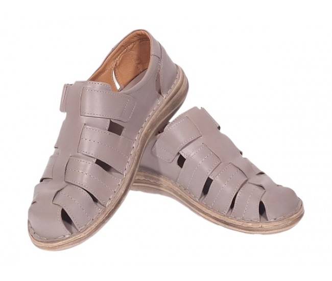 Sandale barbati casual din piele naturala Bej Box GKR73BEJ