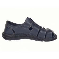 Sandale barbati casual din piele naturala Bleumarin GKR73BL