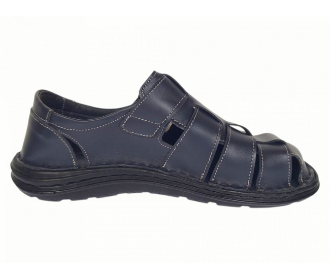 Sandale barbati casual din piele naturala Bleumarin GKR73BL