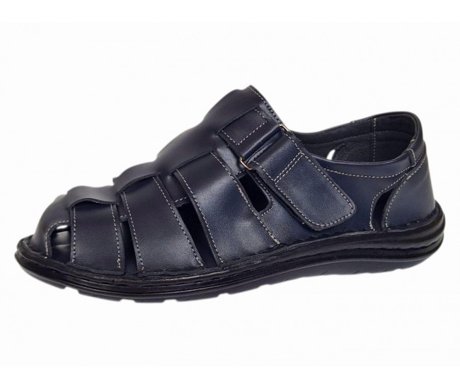Sandale barbati casual din piele naturala Bleumarin GKR73BL