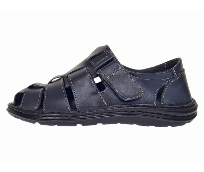 Sandale barbati casual din piele naturala Bleumarin GKR73BL