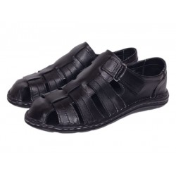Sandale barbati casual din piele naturala Negru Box GKR73NN