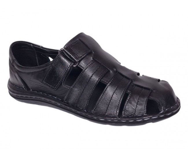 Sandale barbati casual din piele naturala Negru Box GKR73NN