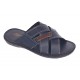 Papuci barbati din piele naturala de culoare bleumarin - GKR74BL