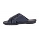 Papuci barbati din piele naturala de culoare bleumarin - GKR74BL