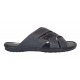 Papuci barbati din piele naturala de culoare Gri inchis - GKR74GRI