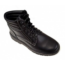 Bocanci barbati din piele naturala, imblaniti, model negru, Army Legion - GKR75NBOX