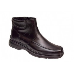 Ghete barbati casual din piele naturala cu fermoar, imblanite, Negru GKR GKR77N