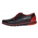 Pantofi barbati casual din piele naturala Negru si Rosu Marimea 40