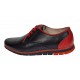 Pantofi barbati casual din piele naturala Negru si Rosu Marimea 40