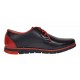 Pantofi barbati casual din piele naturala Negru si Rosu Marimea 40