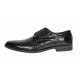 Pantofi eleganti barbati din piele naturala croco lac - Model 818 Negru