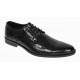 Pantofi eleganti barbati din piele naturala croco lac - Model 818 Negru