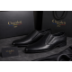 Pantofi barbati eleganti negri din piele naturala fara siret GKR818EN