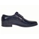 Pantofi barbati eleganti din piele naturala croco lac 819 Bleumarin Inchis