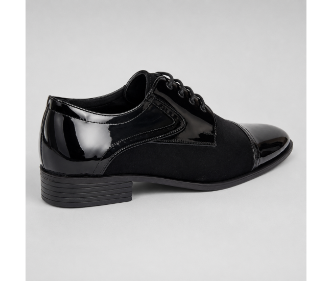 Pantofi eleganti barbati din piele naturala intoarsa combinata cu lac - GKR819LVN