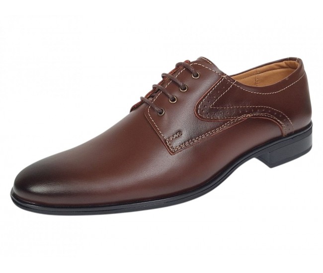 Pantofi barbati office eleganti din piele naturala Maro Cognac GKR819MS