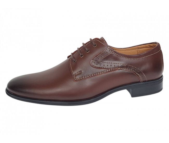 Pantofi barbati office eleganti din piele naturala Maro Cognac GKR819MS