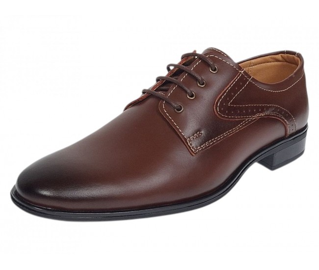 Pantofi barbati office eleganti din piele naturala Maro Cognac GKR819MS