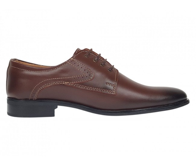 Pantofi barbati office eleganti din piele naturala Maro Cognac GKR819MS
