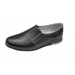 Pantofi barbati, casual din piele naturala, Negru, GKR81N