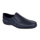 Pantofi barbati casual din piele naturala, perforati, cu elastic, calapod lat, Bleumarin - GKR91BL