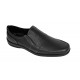 Pantofi barbati casual din piele naturala, perforati, cu elastic, calapod lat, Negru - GKR91N