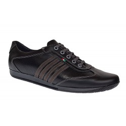Pantofi barbati sport din piele naturala , Negru - GKR93N