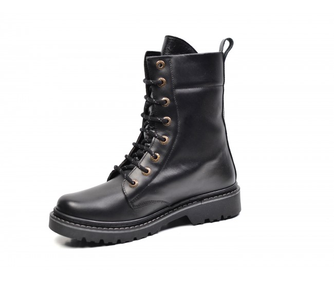 Bocanci militari pentru barbati din piele naturala inalti imblaniti Army Force GKR 955N
