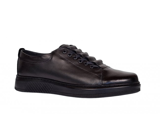Pantofi barbati sport, casual din piele naturala Negru COMBAT - GKR96N