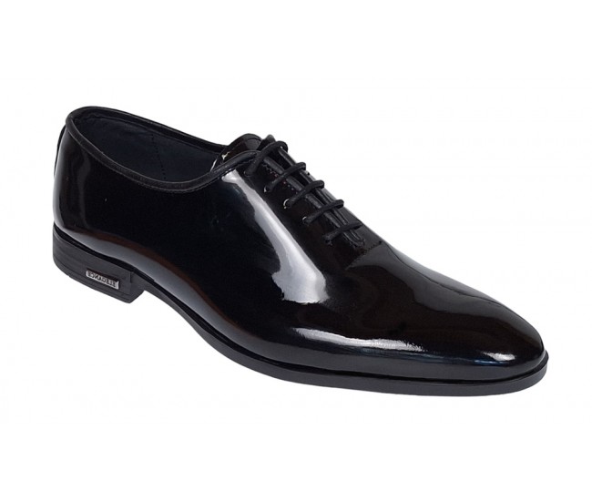 Pantofi barbati pentru ceremonii din piele naturala Negru Lac GKR98NL
