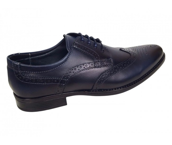 Pantofi barbati eleganti din piele naturala bleumarin GKR993BLM