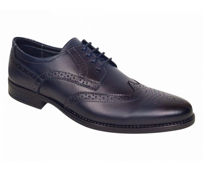 Pantofi barbati eleganti din piele naturala bleumarin GKR993BLM