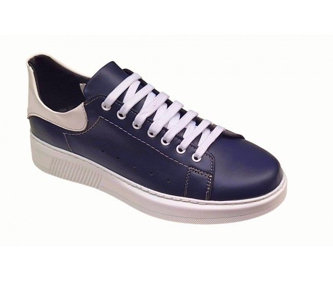 Pantofi barbati din piele naturala, Bleumarin & Alb GKRCOMBAT2BL