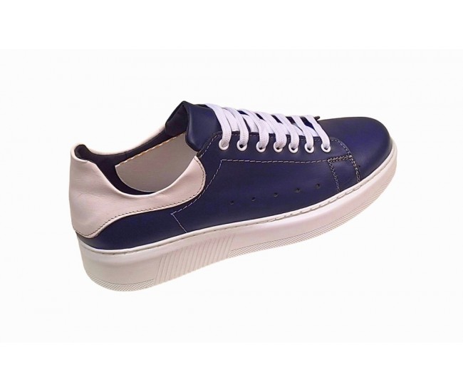 Pantofi barbati din piele naturala, Bleumarin & Alb GKRCOMBAT2BL