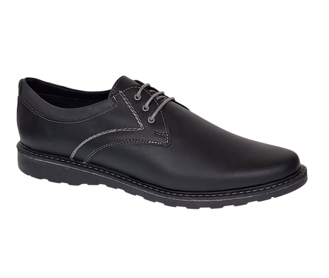 Pantofi barbati casual din piele naturala - Corsa Negru Siret