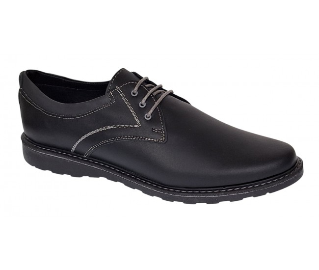 Pantofi barbati casual din piele naturala - Corsa Negru Siret