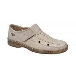 Pantofi barbati casual, perforati, din piele naturala, Bej - GKRPERFCBEJ