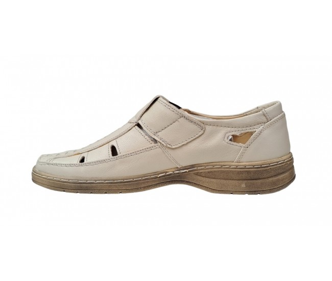 Pantofi barbati casual, perforati, din piele naturala, Bej - GKRPERFCBEJ