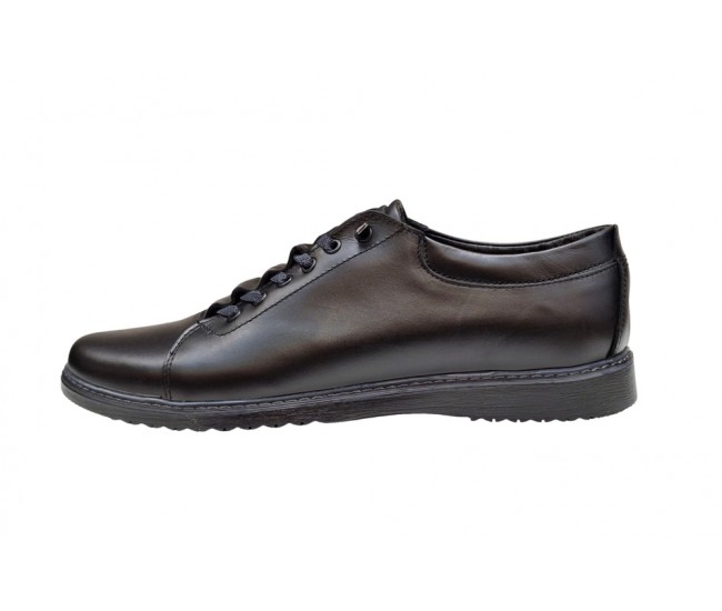 Pantofi barbati sport, casual din piele naturala, Negru - GKRSPORTN