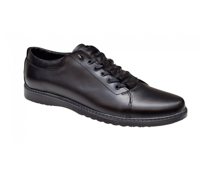 Pantofi barbati sport, casual din piele naturala, Negru - GKRSPORTN